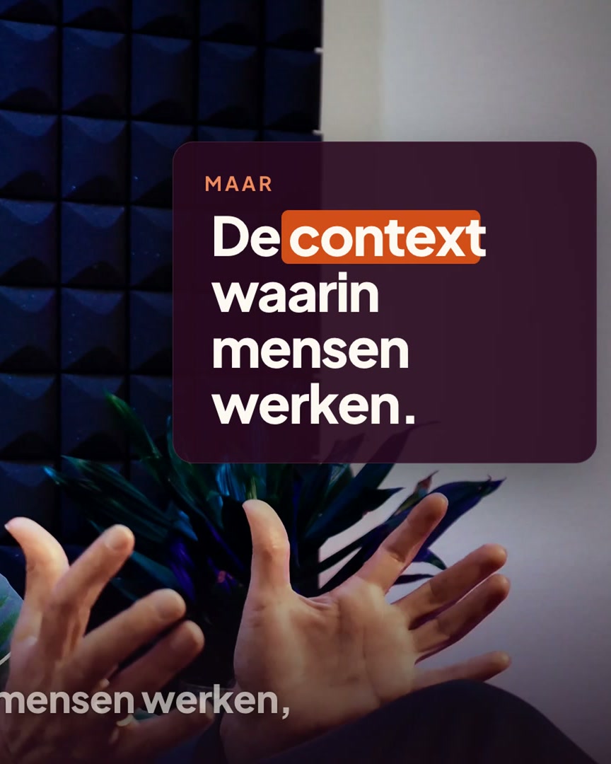 Een kernzin van Cees in beeld naast hem: de context waarin mensen werken