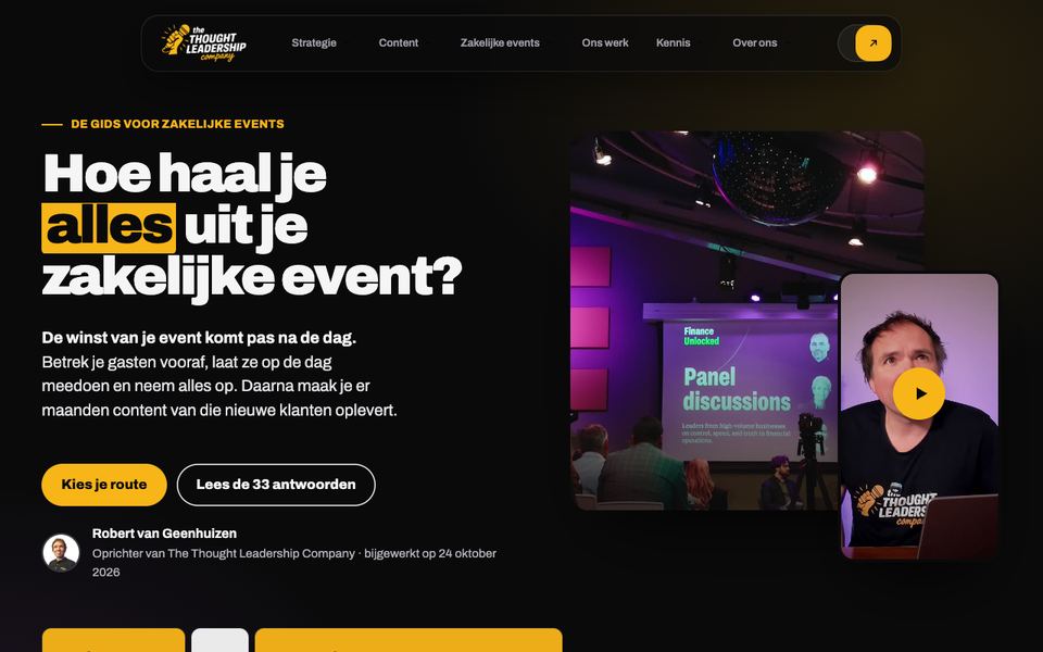 Schermbeeld: De gids voor zakelijke events