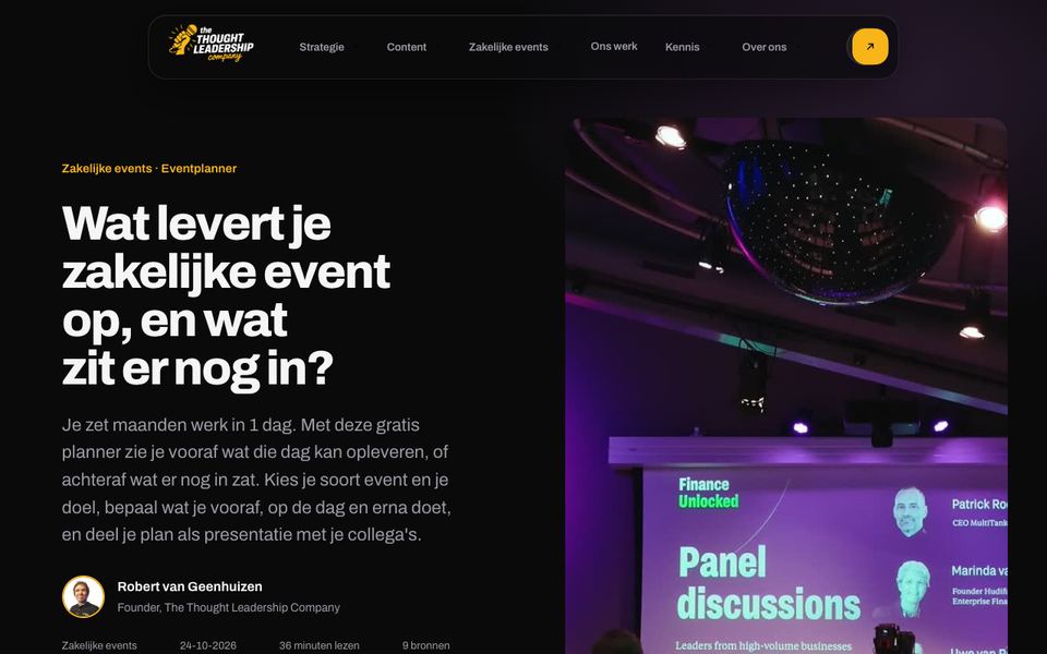 Schermbeeld: De eventplanner