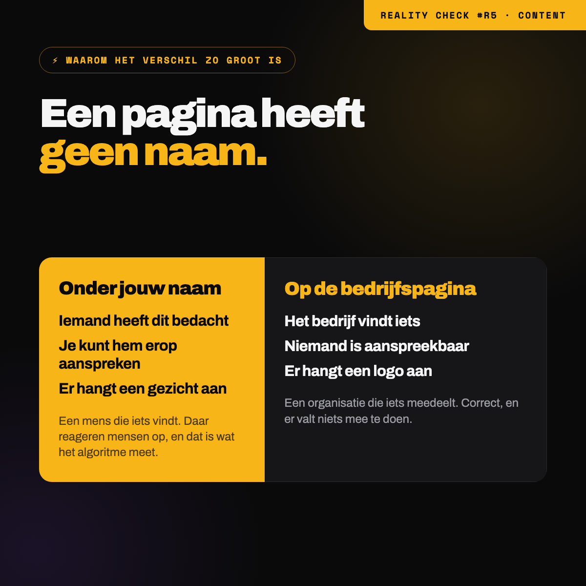Onder jouw naam tegenover op de bedrijfspagina