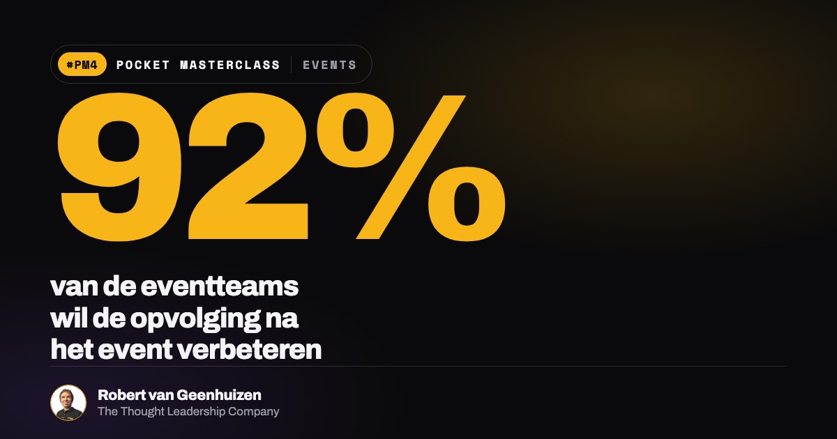 Pocket Masterclass: 92% van de eventteams wil de opvolging na het event verbeteren