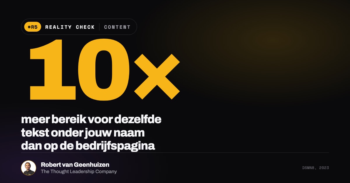 Tien keer meer bereik onder je eigen naam dan op de bedrijfspagina