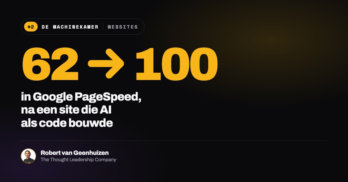 Onze nieuwe site haalt 100 in Google PageSpeed