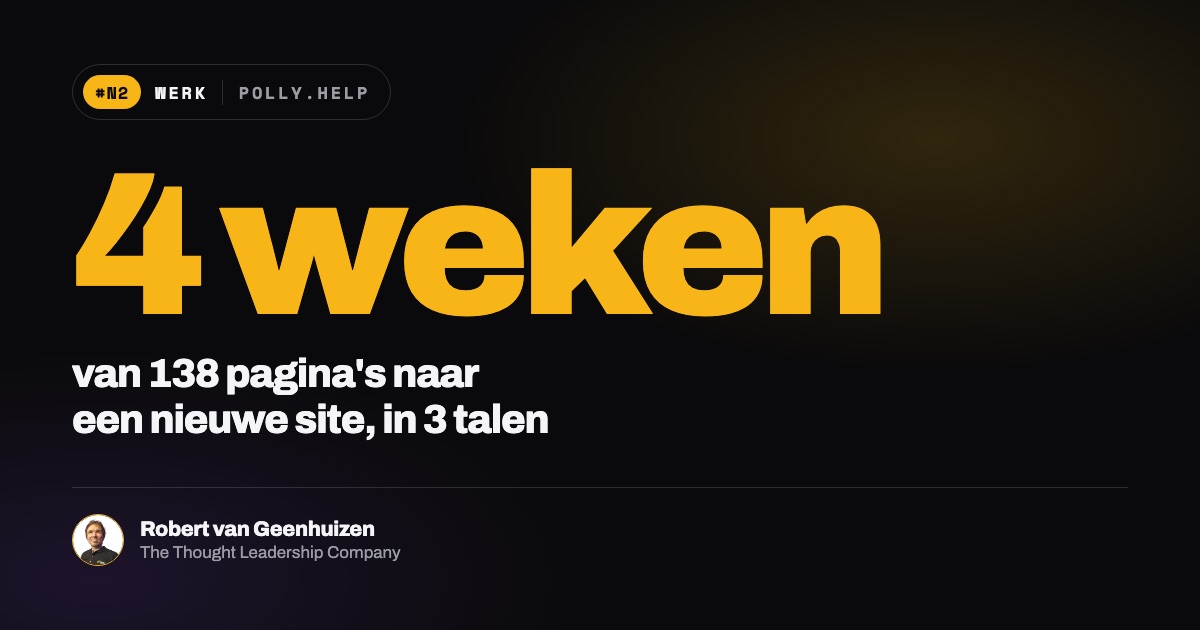 Polly.help: een nieuwe plek in de markt, een nieuw merk en een nieuwe site in 4 weken