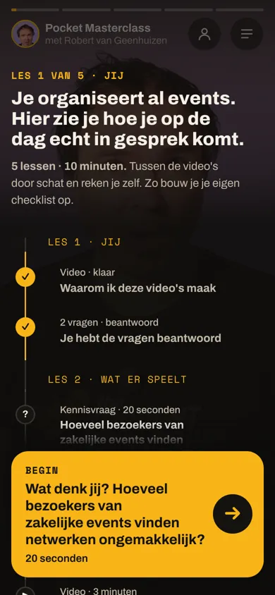 Je eigen route: 5 lessen, 10 minuten
