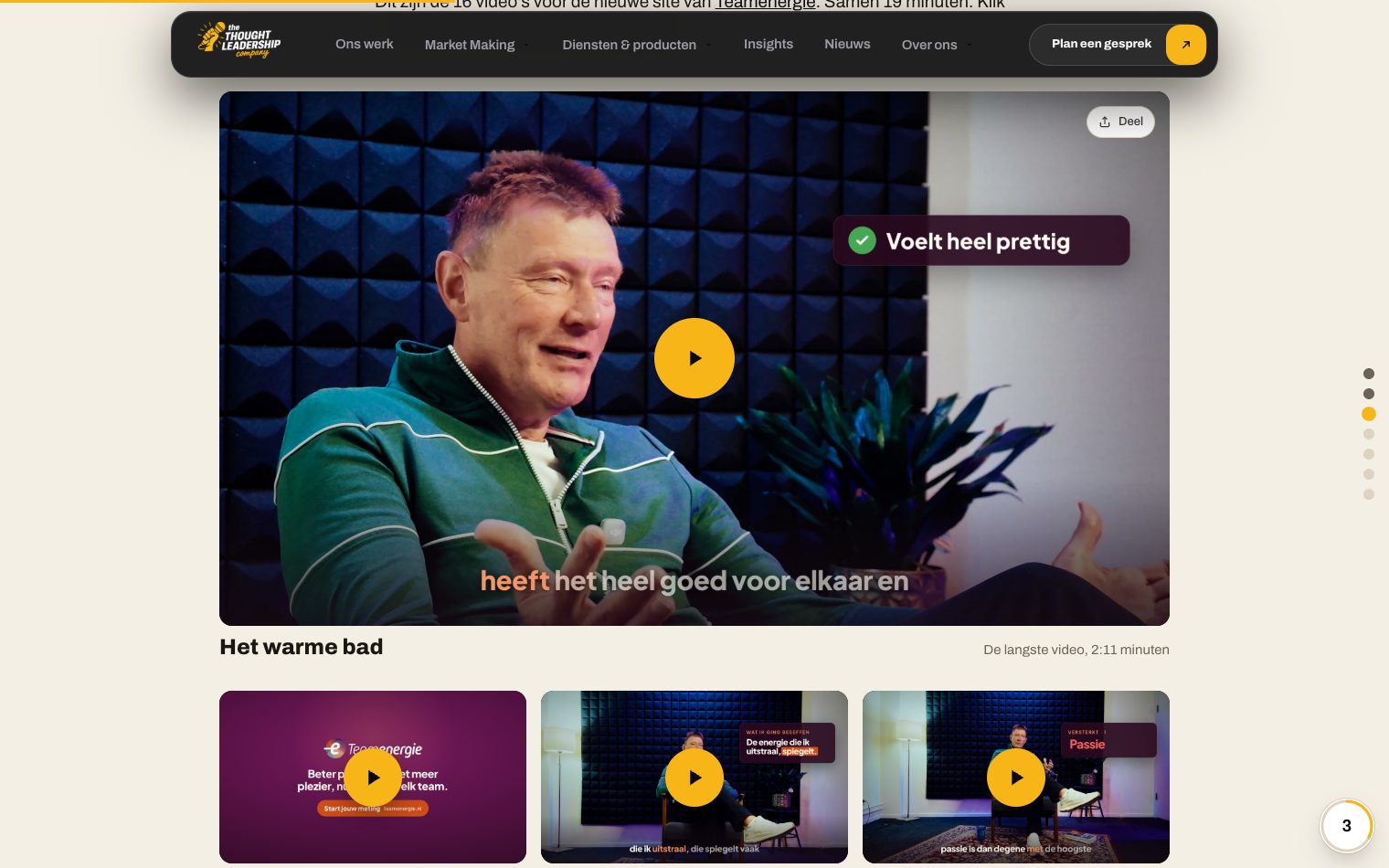 Teamenergie: 30 video's uit één interview, in 4 dagen
