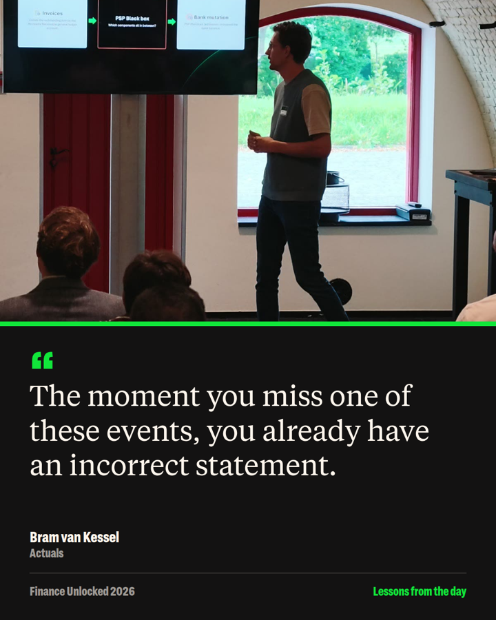 Quotekaart: The moment you miss one of these events, you already have an incorrect statement. Bram van Kessel, Actuals