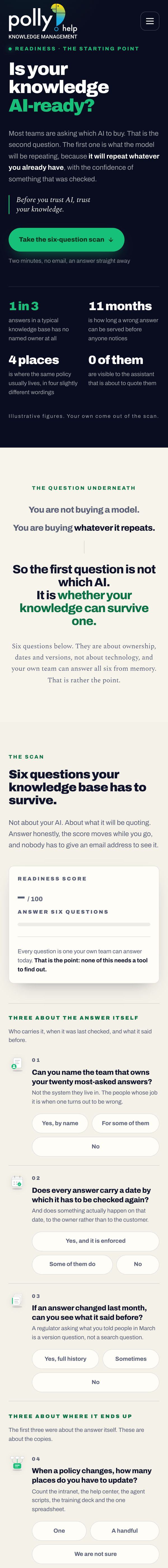 De hele mobiele pagina met de scan Is your knowledge AI-ready