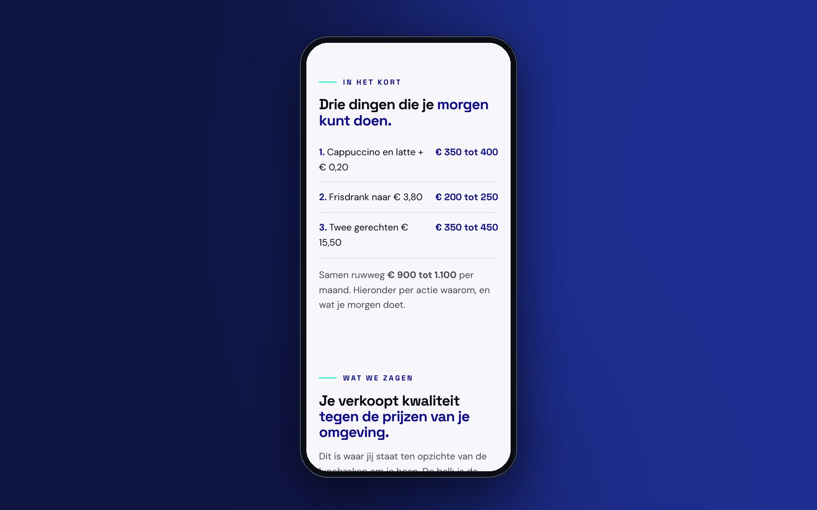 In het kort: de drie prijsstappen met wat ze per maand opleveren