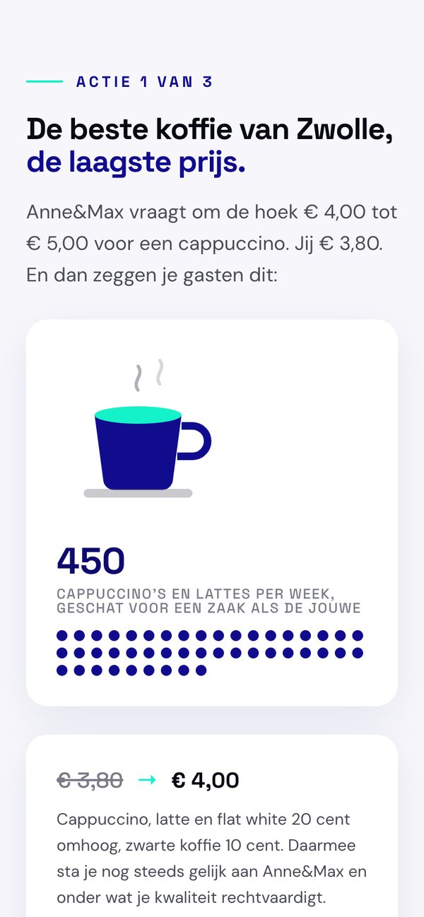 Het rapport: actie 1, de koffie