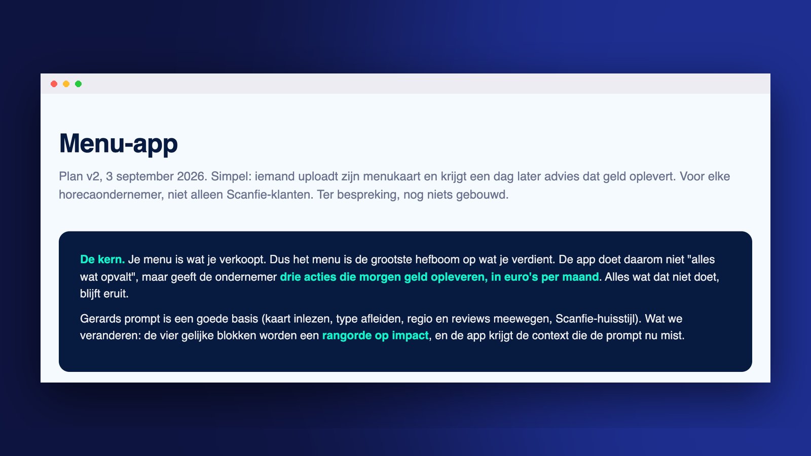 De kop van het plan van 3 september: drie acties die morgen geld opleveren, in euro's per maand