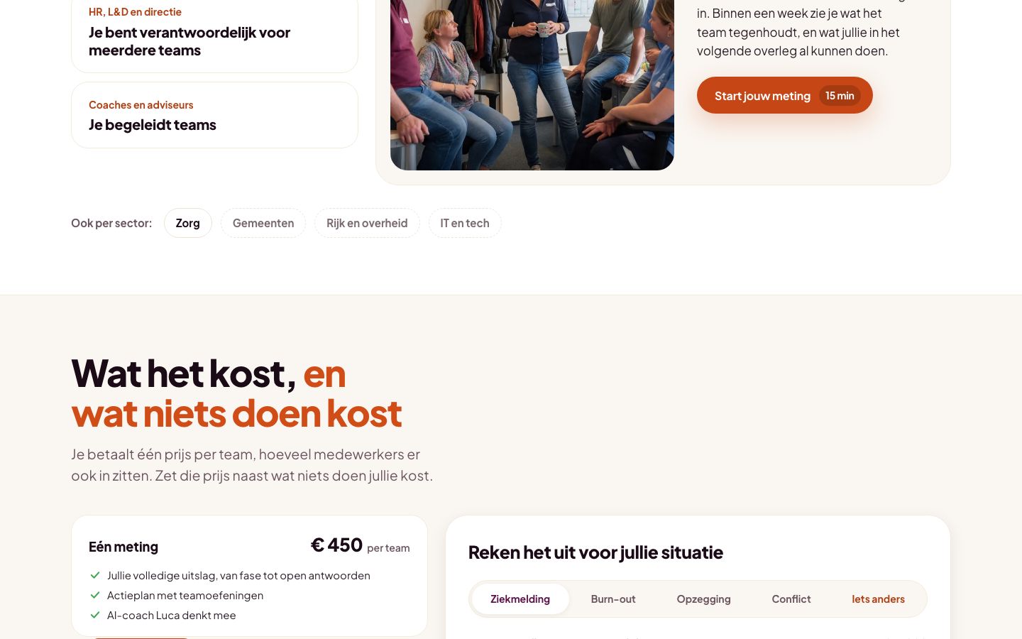 Het blok Wat het kost, en wat niets doen kost, met de rekenhulp