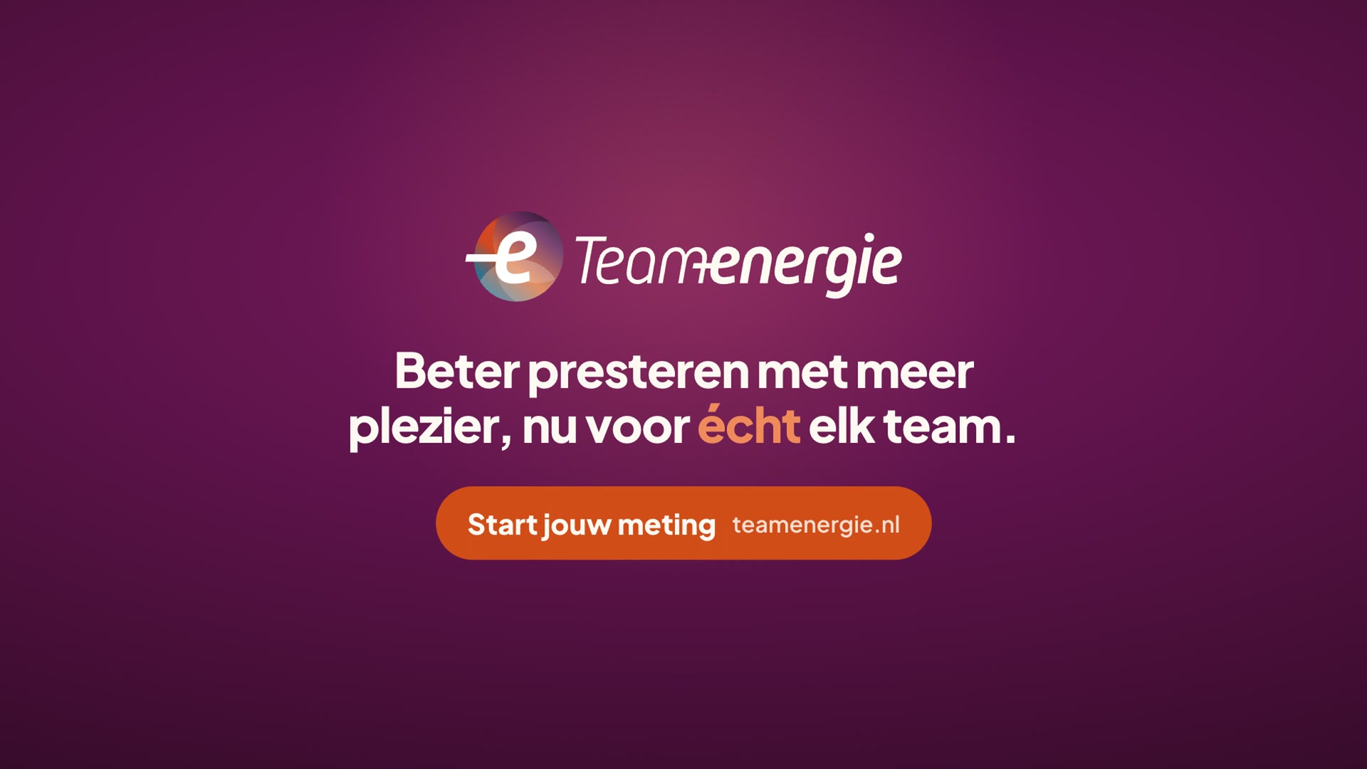 Het slotbeeld van de platformpromo van Teamenergie