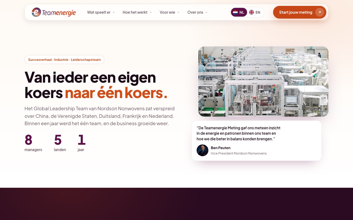 Het succesverhaal van Nordson Nonwovens: Van ieder een eigen koers naar één koers.